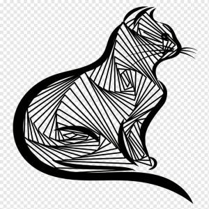 Раскраска спиральная кошка #1 #509288