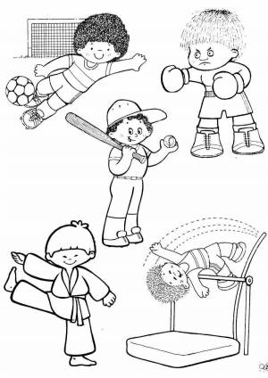 Раскраска спорт для детей 6 7 лет #7 #509745