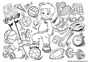 Раскраска спорт для детей 6 7 лет #11 #509749