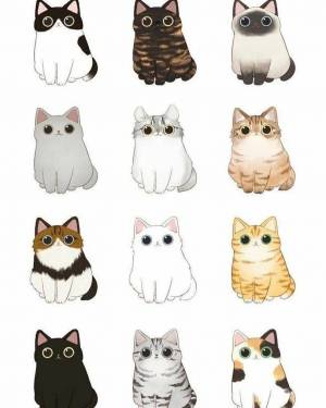 Раскраска стикеры котики #28 #511853