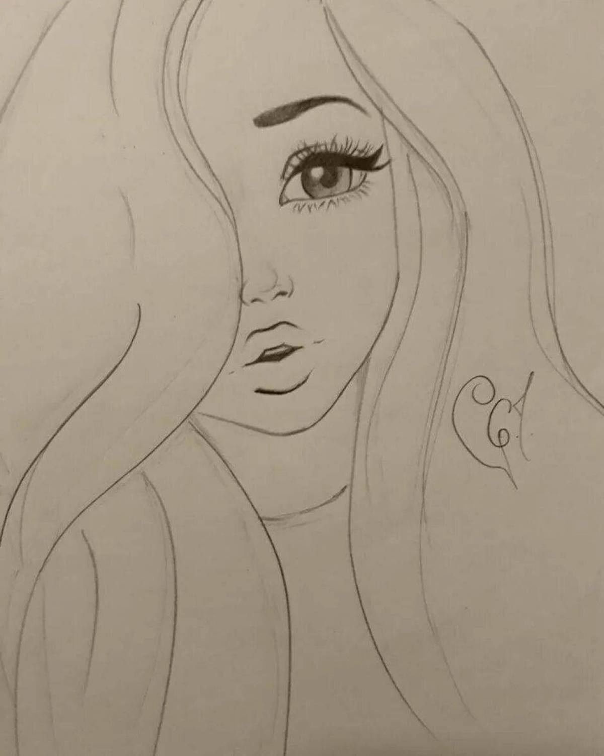 Просто и красиво нарисовать девушку. Рисунок девушки карандашом. Картинки для срисовывания. Рисунки для срисовки. Рисунки карандашом для срисовки.