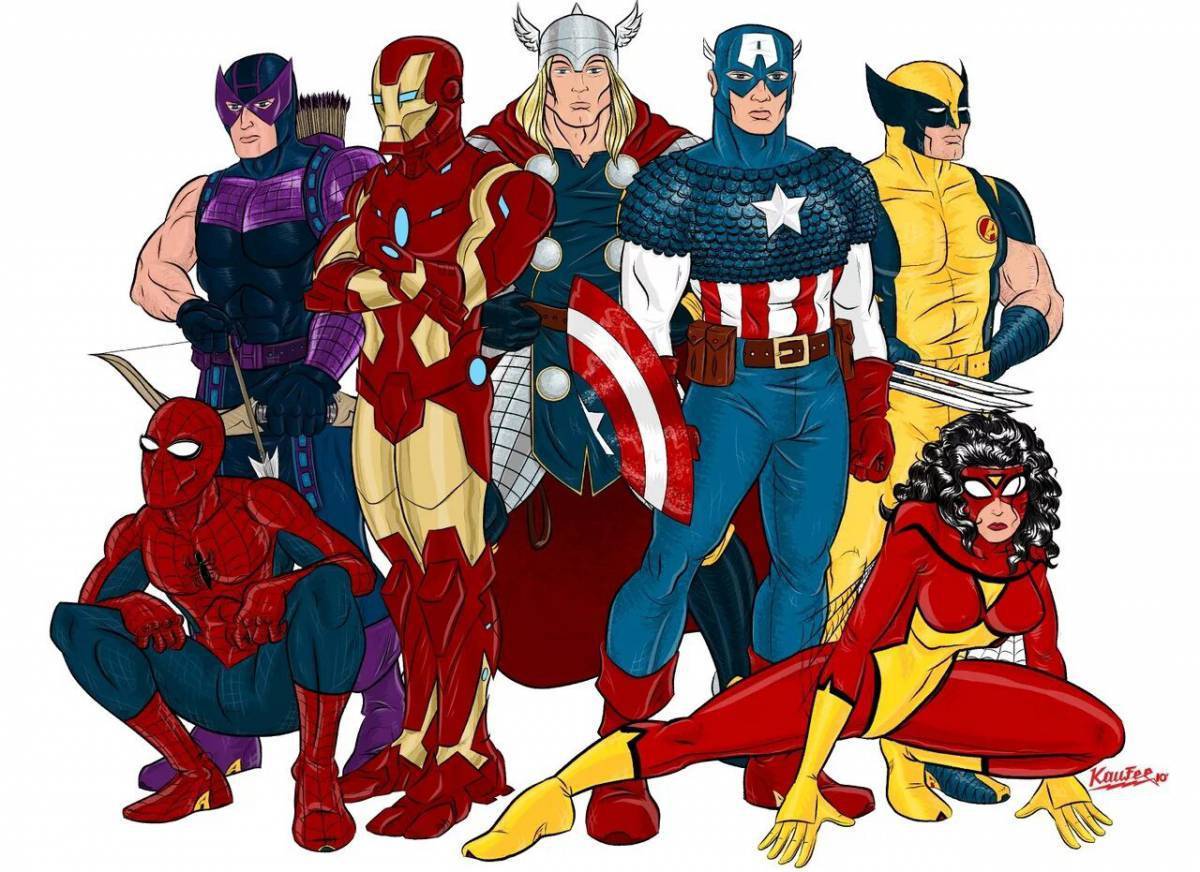 Am super heroes. Команда Мстители герои. Картинки супергероев.