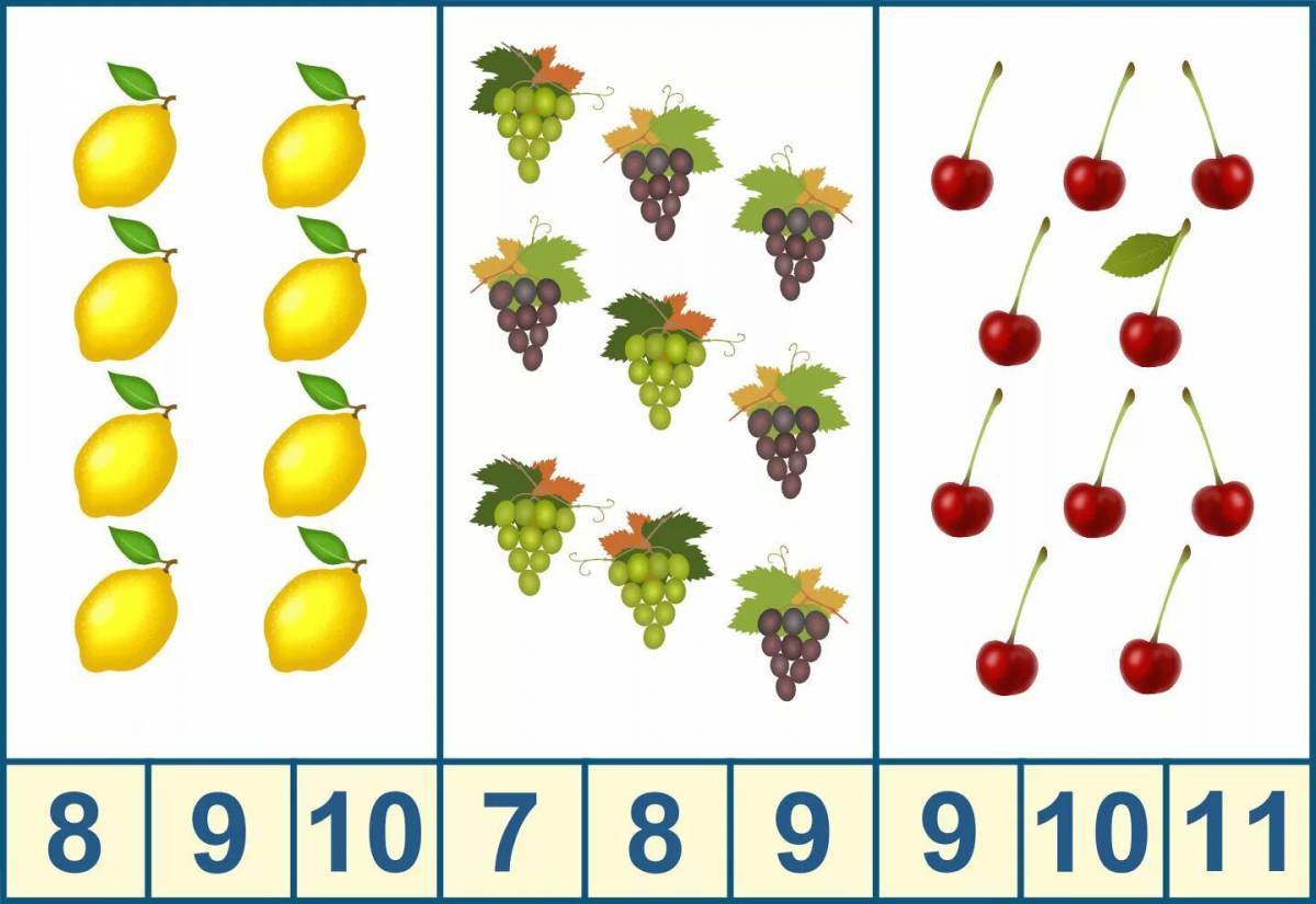 Счет до 10 в картинках для дошкольников