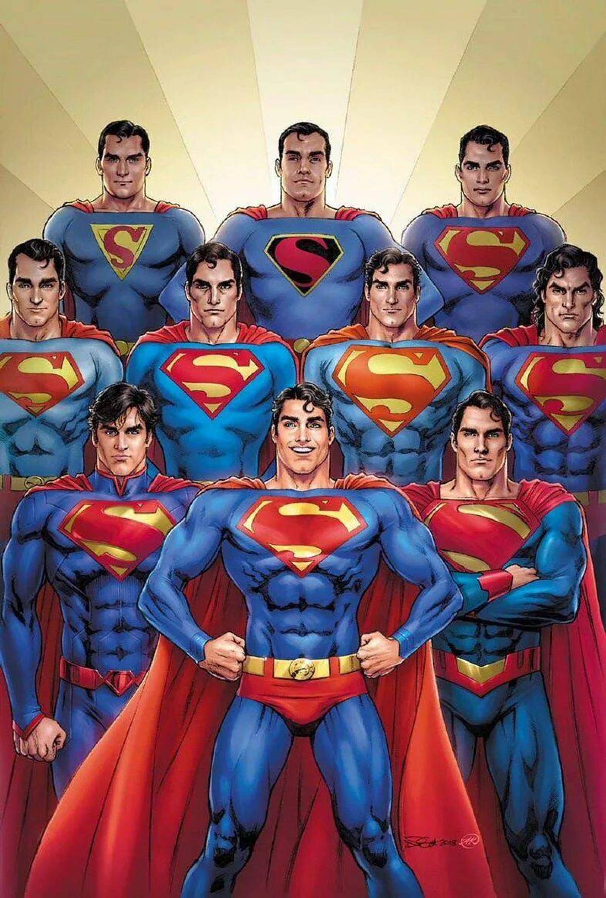 Покажи супергероев. Семья Супермена. Команда суперменов. Герои DC Superman. Эволюция Супермена.