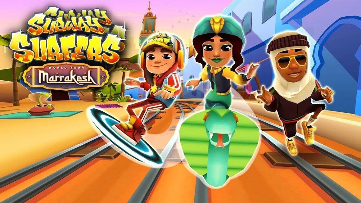 Включи игры плюс. Subway Surf Марракеш. Игра сабвей серфер. Сабвей серф Постер.