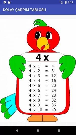 Раскраска таблица умножения на 4 #12 #517037