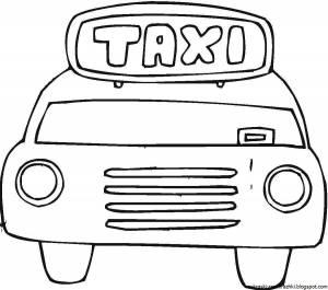 Раскраска такси для детей 3 4 лет #28 #517417