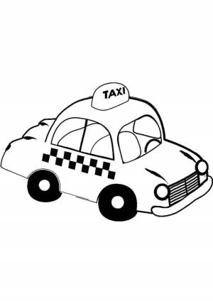 Раскраска такси для детей 3 4 лет #34 #517423