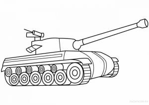 Раскраска танк для детей 5 лет #11 #517740