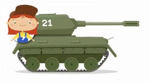 Раскраска танк для малышей #4 #517772