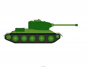 Раскраска танк для малышей #7 #517775