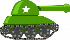 Раскраска танк для малышей #12 #517780