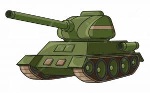Раскраска танк для малышей #19 #517787