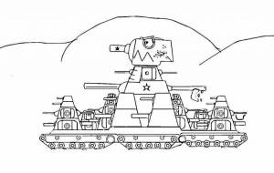 Раскраска танк кв 44 из мультиков про танки #18 #518036