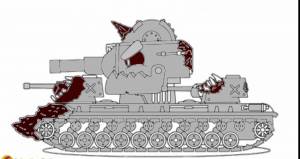 Раскраска танк кв44 для детей #6 #518139
