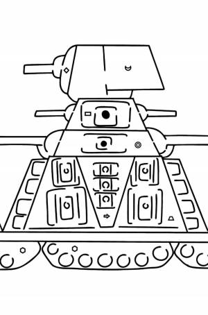 Раскраска танк кв44 для детей #13 #518146