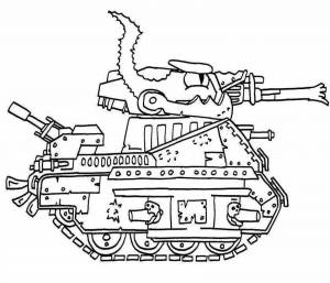 Раскраска танк кв44 для детей #23 #518156