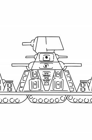 Раскраска танк кв44 для детей #34 #518167
