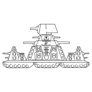 Раскраска танк кв44 для детей #36 #518169