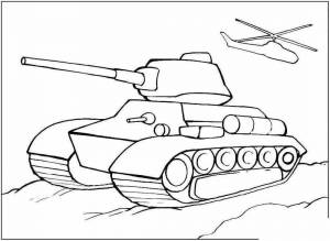 Раскраска танк на 23 февраля для детей #28 #518313