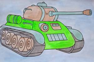 Раскраска танк рисунок для детей #11 #518466