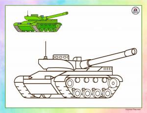 Раскраска танк рисунок для детей #18 #518473