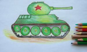Раскраска танк рисунок для детей #24 #518479