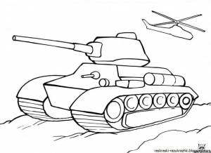 Раскраска танк рисунок для детей #27 #518482