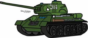 Раскраска танк т 34 для детей #3 #518600