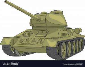 Раскраска танк т 34 для детей #4 #518601
