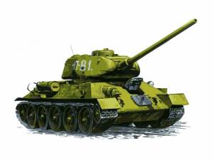 Раскраска танк т 34 для детей #7 #518604