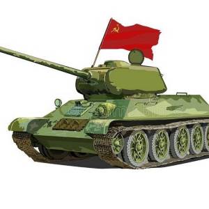 Раскраска танк т 34 для детей #18 #518615