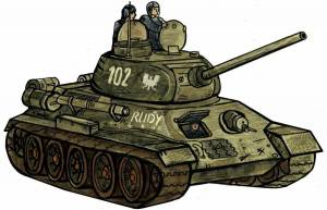 Раскраска танк т 34 для детей #30 #518627