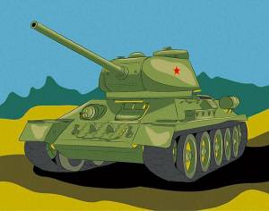 Раскраска танк т 34 для детей #35 #518632