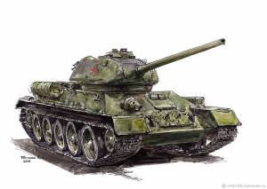 Раскраска танк т 34 для детей #37 #518634
