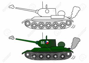 Раскраска танк т34 для детей #8 #518708