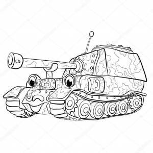 Раскраска танки с глазами для мальчиков #4 #518917
