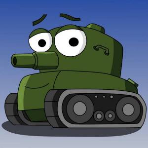 Раскраска танки с глазами из мультика #2 #518952