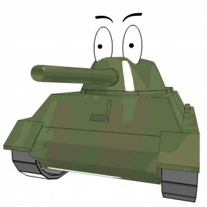 Раскраска танки с глазами из мультика #5 #518955