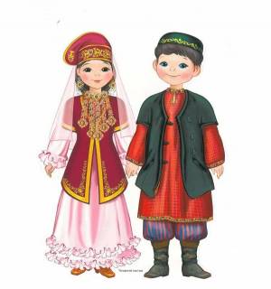 Раскраска татарский костюм для детей национальный #1 #519963