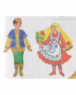 Раскраска татарский костюм для детей национальный #3 #519965