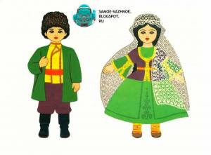 Раскраска татарский костюм для детей национальный #5 #519967
