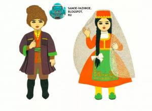 Раскраска татарский костюм для детей национальный #9 #519971