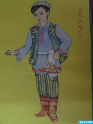 Раскраска татарский костюм для детей национальный #10 #519972