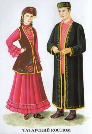 Раскраска татарский костюм для детей национальный #11 #519973