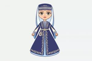 Раскраска татарский костюм для детей национальный #12 #519974