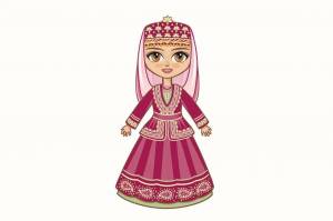 Раскраска татарский костюм для детей национальный #13 #519975