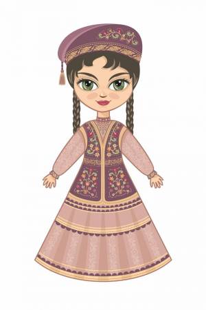 Раскраска татарский костюм для детей национальный #19 #519981