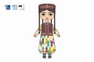 Раскраска татарский костюм для детей национальный #21 #519983