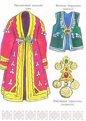 Раскраска татарский костюм для детей национальный #23 #519985